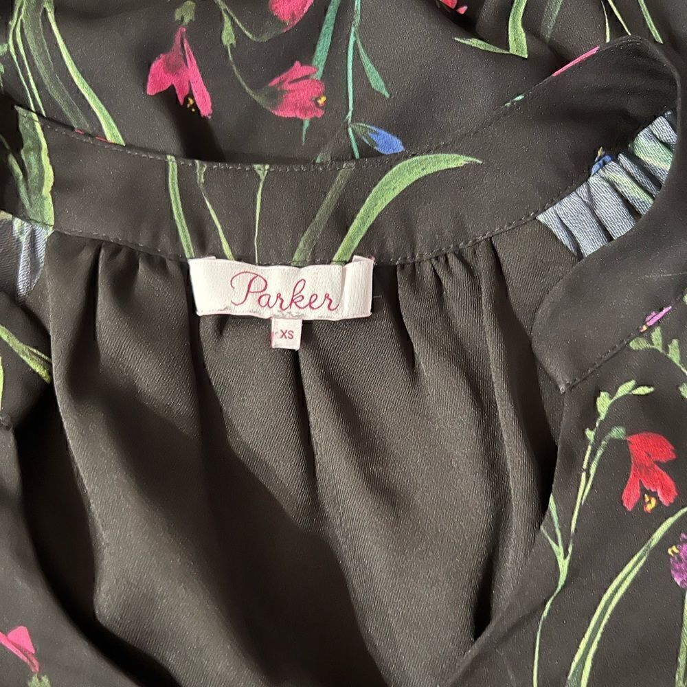 Parker Ruffle Sleeve Smocked Midnight Tulip Mini Dress - Picture 5 of 6